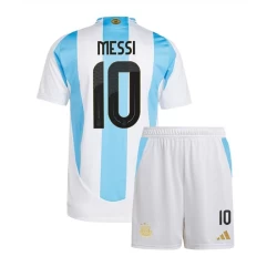 Bambino Maglia Calcio Argentina Lionel Messi #10 Copa America 2024 Prima (+ Pantaloncini)