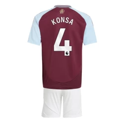 Bambino Maglia Calcio Aston Villa Konsa #4 2024-25 Prima (+ Pantaloncini)