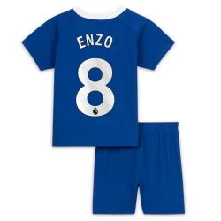 Bambino Maglia Calcio Chelsea FC Enzo Fernández #8 2023-24 Prima (+ Pantaloncini)