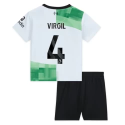 Bambino Maglia Calcio Liverpool FC 2023-24 Virgil van Dijk #4 Trasferta (+ Pantaloncini)