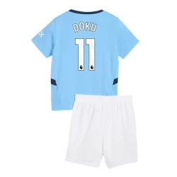 Bambino Maglia Calcio Manchester City Jérémy Doku #11 2024-25 Prima (+ Pantaloncini)