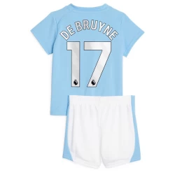 Bambino Maglia Calcio Manchester City Kevin De Bruyne #17 2023-24 Prima (+ Pantaloncini)