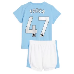 Bambino Maglia Calcio Manchester City Phil Foden #47 2023-24 Prima (+ Pantaloncini)