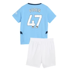 Bambino Maglia Calcio Manchester City Phil Foden #47 2024-25 Prima (+ Pantaloncini)