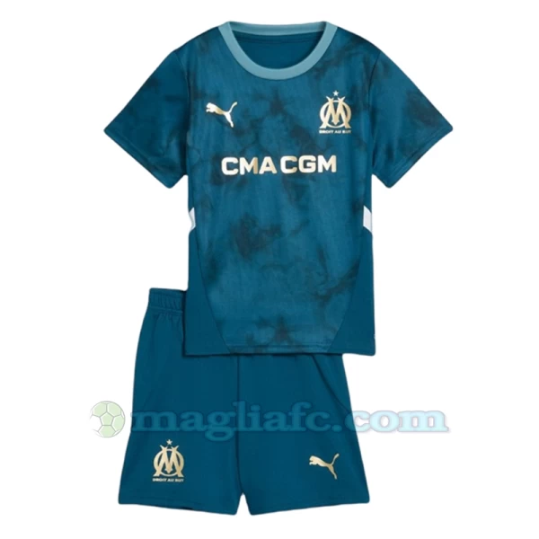 Bambino Maglia Calcio Olympique de Marseille 2024-25 Trasferta (+ Pantaloncini)