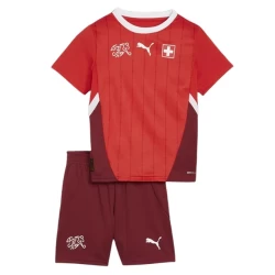 Bambino Maglia Calcio Svizzera Europei 2024 Prima (+ Pantaloncini)