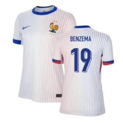 Donna Maglia Calcio Francia Karim Benzema #19 Europei 2024 Trasferta