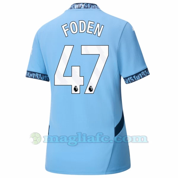 Donna Maglia Calcio Manchester City Phil Foden #47 2024-25 Prima