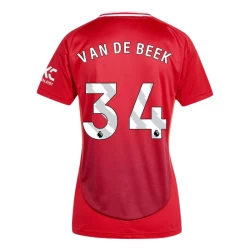 Donna Maglia Calcio Manchester United Van De Beek #34 2024-25 Prima