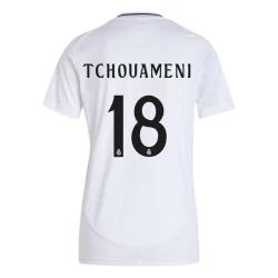 Donna Maglia Calcio Real Madrid Tchouameni #18 2024-25 Prima