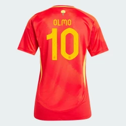 Donna Maglia Calcio Spagna Dani Olmo #10 Europei 2024 Prima