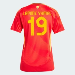 Donna Maglia Calcio Spagna Lamine Yamal #19 Europei 2024 Prima