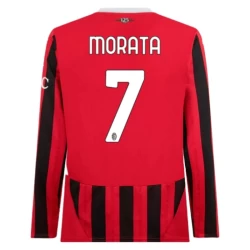 Maglia Calcio AC Milan Alvaro Morata #7 2024-25 Prima Uomo Manica Lunga