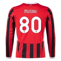 Maglia Calcio AC Milan Musah #80 2024-25 Prima Uomo Manica Lunga