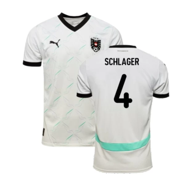 Maglia Calcio Austria Schlager #4 Europei 2024 Trasferta Uomo