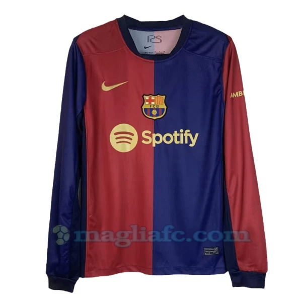 Maglia Calcio Barcellona 2024-25 Prima Uomo Manica Lunga