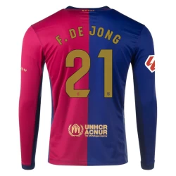 Maglia Calcio Barcellona F.De Jong #21 2024-25 Prima Uomo Manica Lunga