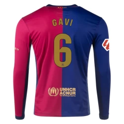 Maglia Calcio Barcellona Gavi #6 2024-25 Prima Uomo Manica Lunga