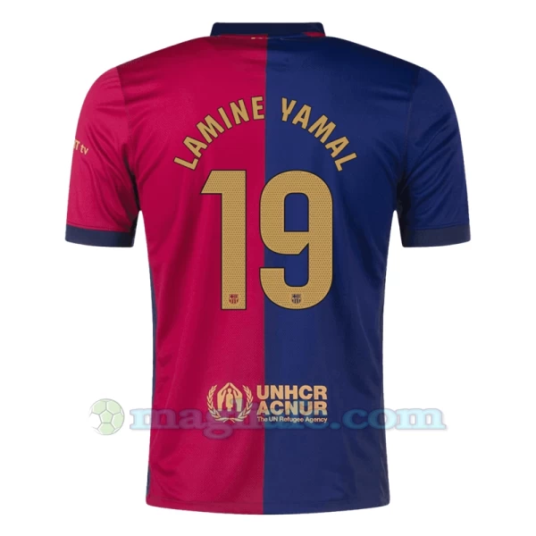 Maglia Calcio Barcellona Lamine Yamal #19 2024-25 Prima Uomo