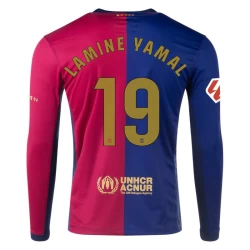 Maglia Calcio Barcellona Lamine Yamal #19 2024-25 Prima Uomo Manica Lunga