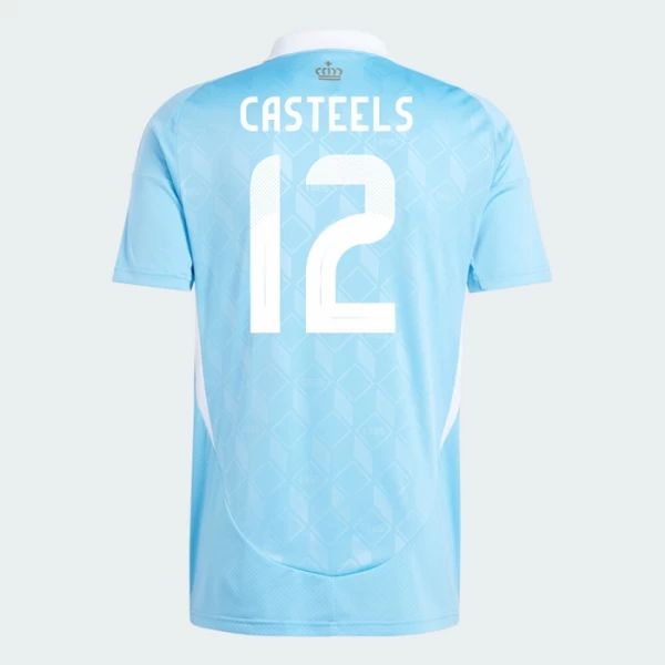 Maglia Calcio Belgio Casteels #12 Europei 2024 Trasferta Uomo