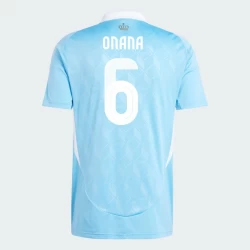 Maglia Calcio Belgio Onana #6 Europei 2024 Trasferta Uomo