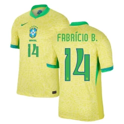 Maglia Calcio Brasile Fabricio B. #14 Copa America 2024 Prima Uomo