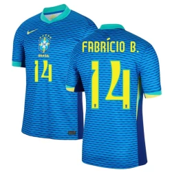 Maglia Calcio Brasile Fabricio B. #14 Copa America 2024 Trasferta Uomo