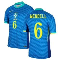 Maglia Calcio Brasile Wendell #6 Copa America 2024 Trasferta Uomo