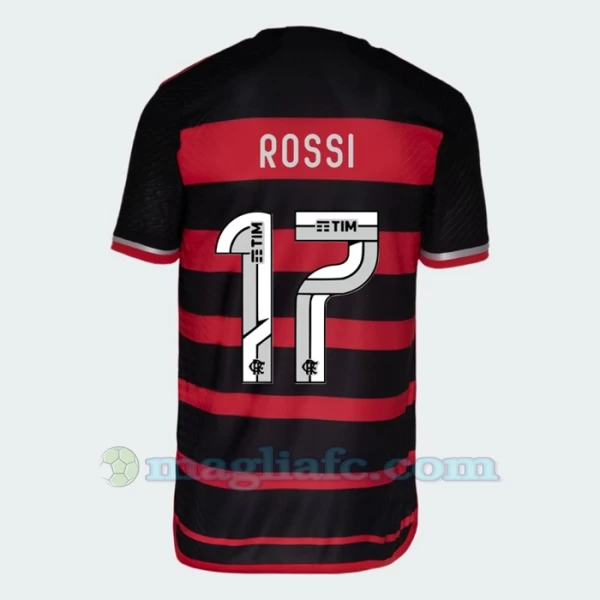 Maglia Calcio CR Flamengo Rossi #17 2024-25 Prima Uomo