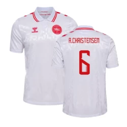 Maglia Calcio Danimarca A.Christensen #6 Europei 2024 Trasferta Uomo