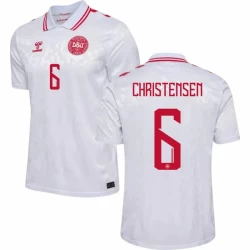 Maglia Calcio Danimarca Christensen #6 Europei 2024 Trasferta Uomo