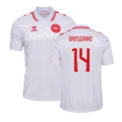 Maglia Calcio Danimarca Damsgaard #14 Europei 2024 Trasferta Uomo