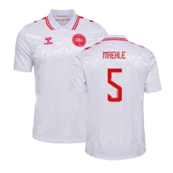 Maglia Calcio Danimarca Maehle #5 Europei 2024 Trasferta Uomo