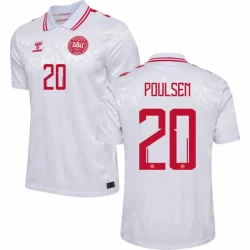 Maglia Calcio Danimarca Poulsen #20 Europei 2024 Trasferta Uomo