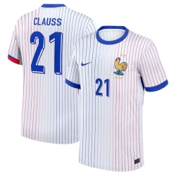 Maglia Calcio Francia Clauss #21 Europei 2024 Trasferta Uomo