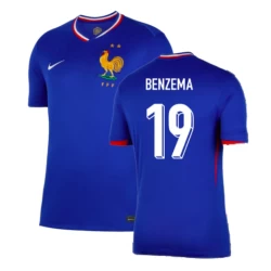 Maglia Calcio Francia Karim Benzema #19 Europei 2024 Prima Uomo