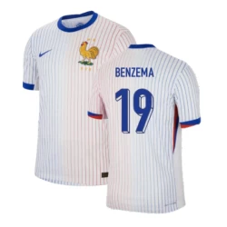Maglia Calcio Francia Karim Benzema #19 Europei 2024 Trasferta Uomo