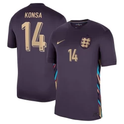 Maglia Calcio Inghilterra Konsa #14 Europei 2024 Trasferta Uomo