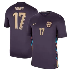 Maglia Calcio Inghilterra Toney #17 Europei 2024 Trasferta Uomo