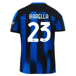 Maglia Calcio Inter Milan Nicolo Barella #23 2023-24 Prima Uomo