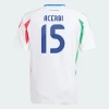 Maglia Calcio Italia Acerbi #15 Europei 2024 Trasferta Uomo