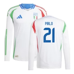 Maglia Calcio Italia Andrea Pirlo #21 Europei 2024 Trasferta Uomo Manica Lunga