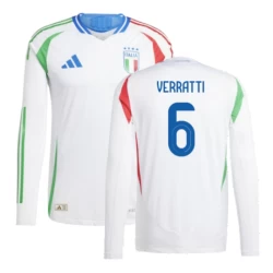 Maglia Calcio Italia Marco Verratti #6 Europei 2024 Trasferta Uomo Manica Lunga