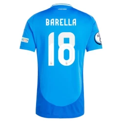 Maglia Calcio Italia Nicolo Barella #18 Europei 2024 Prima Uomo