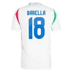 Maglia Calcio Italia Nicolo Barella #18 Europei 2024 Trasferta Uomo