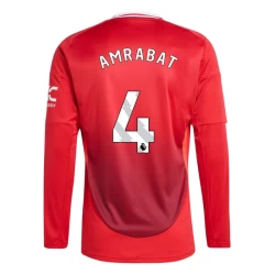 Maglia Calcio Manchester United Amrabat #4 2024-25 Prima Uomo Manica Lunga