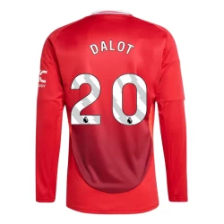 Maglia Calcio Manchester United Dalot #20 2024-25 Prima Uomo Manica Lunga