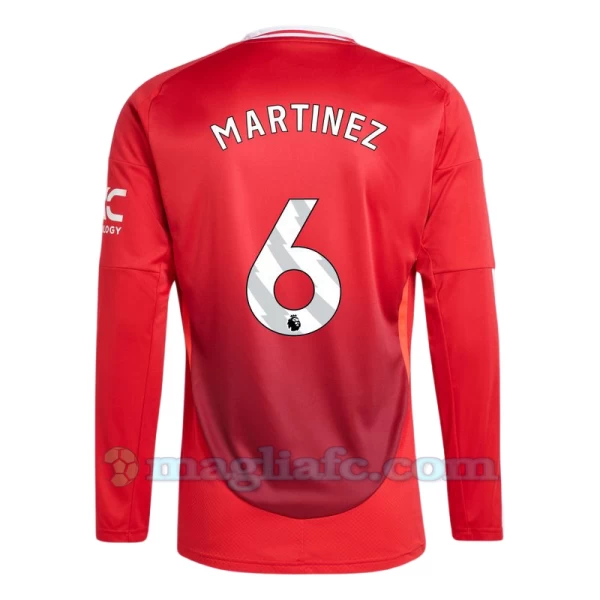 Maglia Calcio Manchester United Martínez #6 2024-25 Prima Uomo Manica Lunga