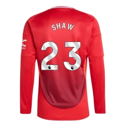 Maglia Calcio Manchester United Shaw #23 2024-25 Prima Uomo Manica Lunga